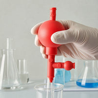 Corrosion-Resistant Three-Valve Pipette Bulb Long-Lasting Pipette Suction Bulb Quantitative Laboratory Tool One-Handed for Laboratory Technicians, Chemists