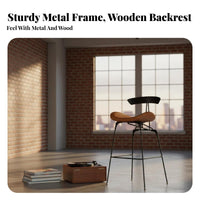 Nordic Aesthetic Saddle-Seat Stool Industrial Design Saddle Seat Bar Stool With Backrest Countertopstool Minimalist Aesthetic for Homeowners, Families, Business Owners, Restaurant, Kitchen, Dining Area, Home Office