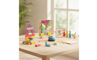 Wooden Block Puzzle Interactive Battle Puzzle Educational Tabletop Game with Chime Families, Young Children, Playroom, Classroom