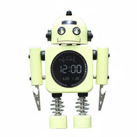 Mechanical Timepiece Alarm Clock Night Light Metal Robot Clock Home Decor for Students, Kids, Bedroom