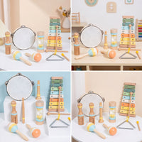 8 Pieces Percussion Set with Xylophone Early-Learning Young Child Instrument Set Preschool for Young Children