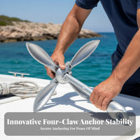 Folding Grapnel Anchor Foldable Design Foldable Boat Anchor Boating Equipment Space-Saving Lightweight for Kayakers, Kayaking