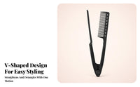 Fine Teeth V Shape Straight Comb Long Arm V-Shaped Hair Comb