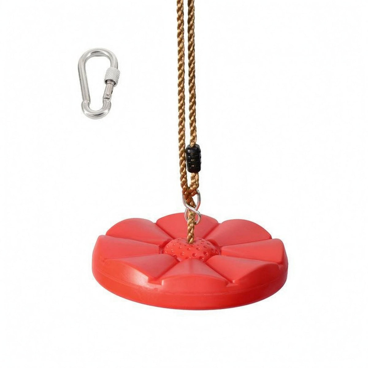 Carabiner Hook Flower Swing Seat Textured Center Petal Swing Seat Adjustable Children's Play Gear Easy to Install for Children, Playground, Playroom