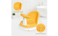 Baby Bath Chair with Handle Bar Safe Infant Bath Seat with Backrest Baby Shower Chair with Drainage Non-Slip Floor Seat Stable