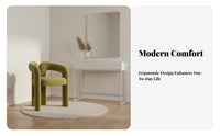 Modern Minimalist & aesthetic Upholstered Makeup Seat Elegant golden-Finish Legs Vanity Stool Ergonomic Curved rear characteristic Chair luxuriously soft padding for Women, Bedroom, dressing area, professional glamour studio, perusing Corner