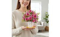 Floral Bouquet Card Cut Paper Flower Bouquet 3D Floral Greeting Card for Women, Anniversary