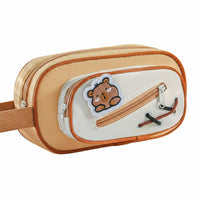 Large Capacity Pencil Case, Fruit Embroidery, Multi-Compartment, Cute Cartoon, Ins Style, Student Stationery Organizer
