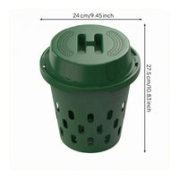 Ventilated Plastic Compost Bin Perforated Lid Vented Compost Bin Cylindrical Household Waste Lightweight