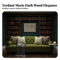 Verdant Tufted Settee French & aesthetic Couch Vintage Inspired Lounge Seating for Apartment Dwellers, Design aficionados, Living Room, Home, Reception Area