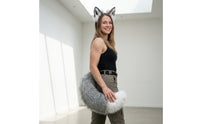 Canine Ears and Tail Set Adjustable Canine Costume Set Soft Headband with Tail for Photo Shoots