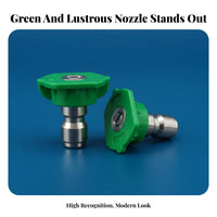 Color Coded 25 Degree Pressure Washer Nozzle Rust-Resistant Green Pressure Washer Tip Heavy-Duty for DIY Enthusiasts, Driveway Cleaning