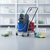 34 Liters Double Container Mop Trolley Commercial Grade Cleaning Equipment