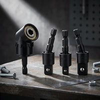 3 Pieces Angled Screwdriver Socket Adapter Light to Medium Duty Hex Shank Adapter with Rotating Joint for DIYers