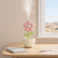 Flower-Shaped Humidifier Decorative Mist Maker Compact for Desk
