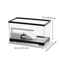 Turtle Tank with Basking Platform Allall-Inclusive Turtle Tank with Filter Reptile Habitat Crystal-Clear Terrarium Easy to Clean