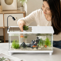 Aquarium Tank Set, Acrylic Tank, 41×22×22.5cm, Large, Tropical Fish Breeding Case, With LED Light