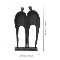 Abstract Human Statue Tabletop Statue Tapered Two-Figure Sculpture Compact Size
