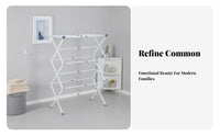 Foldable Clothes Drying Rack Adjustable Floor Standing Laundry Rack Foldable Clothes Horse Space-Saving for Indoor, Balcony