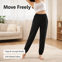 Trousers for Women UK High Waist Joggers with Pockets, Harem Pants for Workout Clothes, Soft Breathable Loungewear