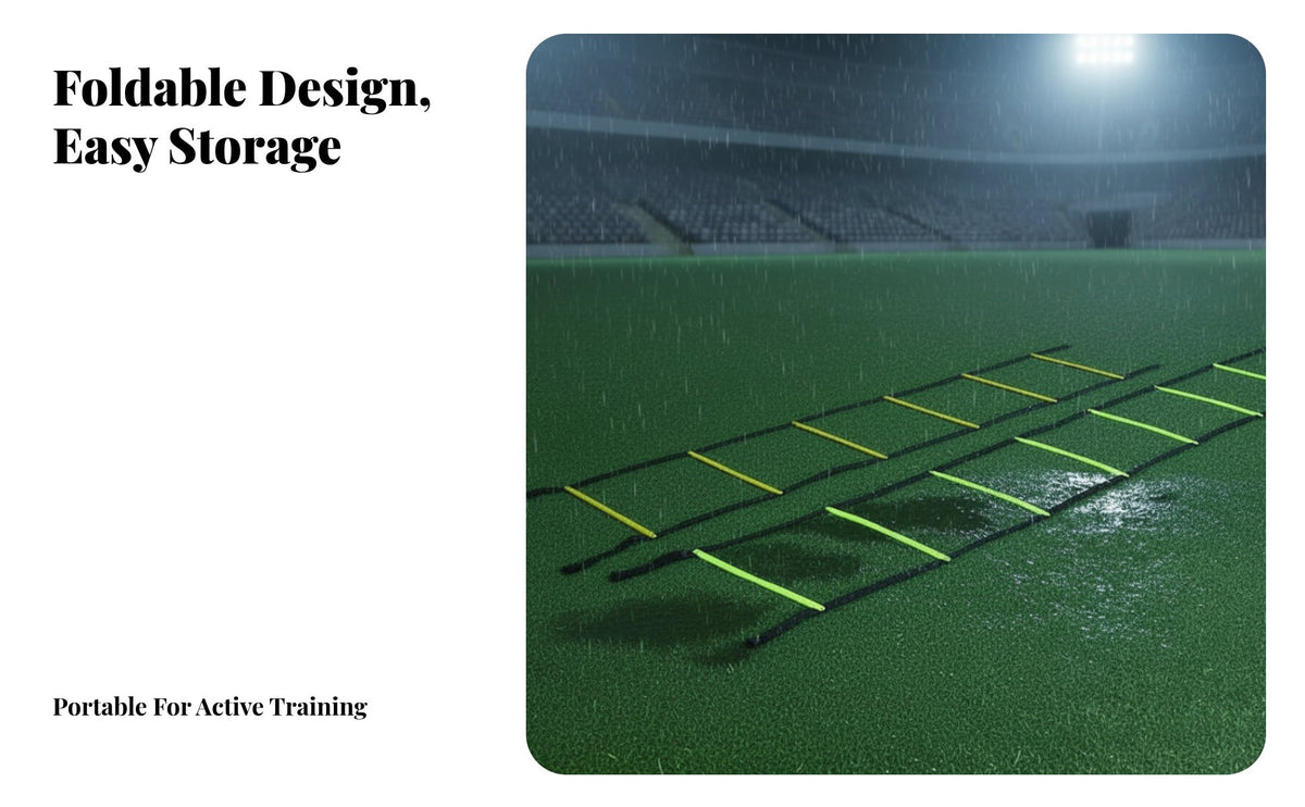 Foldable Agility Ladder Portable Speed Ladder Flexible Basketball Training Equipment Long-Lasting for Athletes, Kids, Outdoor, Gym, Home Workout
