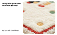 Wear-Resistant Faux Cashmere Chair Mat Soft & Comfortable Cartoon Seat Pad Cute Design for Students, Office Workers, Dining Room