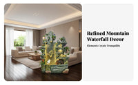 Quiet Operation Rockery Waterfall Fountain Sturdy Construction Feng Shui Water Fountain Artisan-Made Sculpture Indoor Rockery Waterfall with Mist for Living Room, Office, Hotel Lobby, Garden