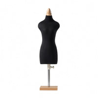Female Dress Form Mannequin Fabric Covered Tailoring Mannequin Wooden Base