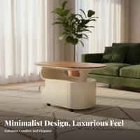 Modern design Rolling Couch Table With casters Rolling C-Table 2-Tier Storage Household Furniture Multipurpose for Apartment Dwellers, Homeowners, Students, Living Room, Bedroom, Home Office, Kitchen