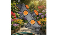 4 Outlet Hose Splitter Easy to Install Garden Splitter Individual Shut off Valves Hose for Yard