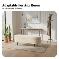 Hidden Storage Lidded Sherpa Entryway Bench Multi-Functional Household Furniture Comfortable Padded Seat Home Furnishing Minimalist Design for homeowners, Apartment Dwellers, Families, Fitting Room, full-length Closet, Bedroom