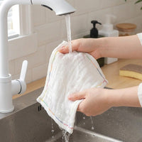 8-Layer Wood Fiber Dishcloths and Dish Cloths, 4 Pack Reusable Lint Cloth for Dishwashing, Oil-Resistant Weave Kitchen Cleaning Rag