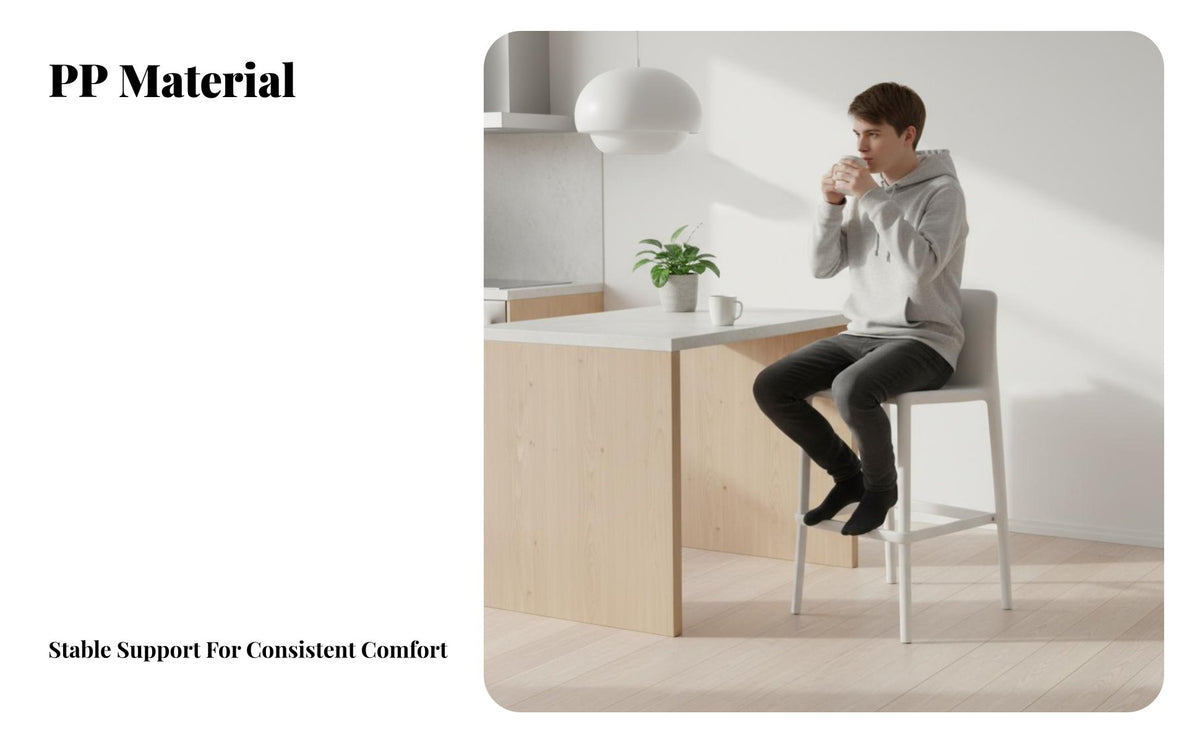 Nordic Design Molded Seat Counter Stool With Backrest Bar Chair Modern aesthetic Seating Furniture Minimalist Aesthetic for Homeowners, Interior Designers, partners, Kitchen Island, Cafe, Restaurant, Dining Room