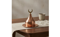 Copper Sugar Bowl Matching Tray Copper Sugar Dish Seasoning Container Bell-Shaped Storage Jar Antique Design