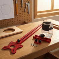 Metric Scale Router Circle Cutting Jig Slotted Tracks Circle-Cutting Jig Star-Shaped Router Milling Groove Bracket Locking Knobs for Woodworkers, Carpenters, Workshop