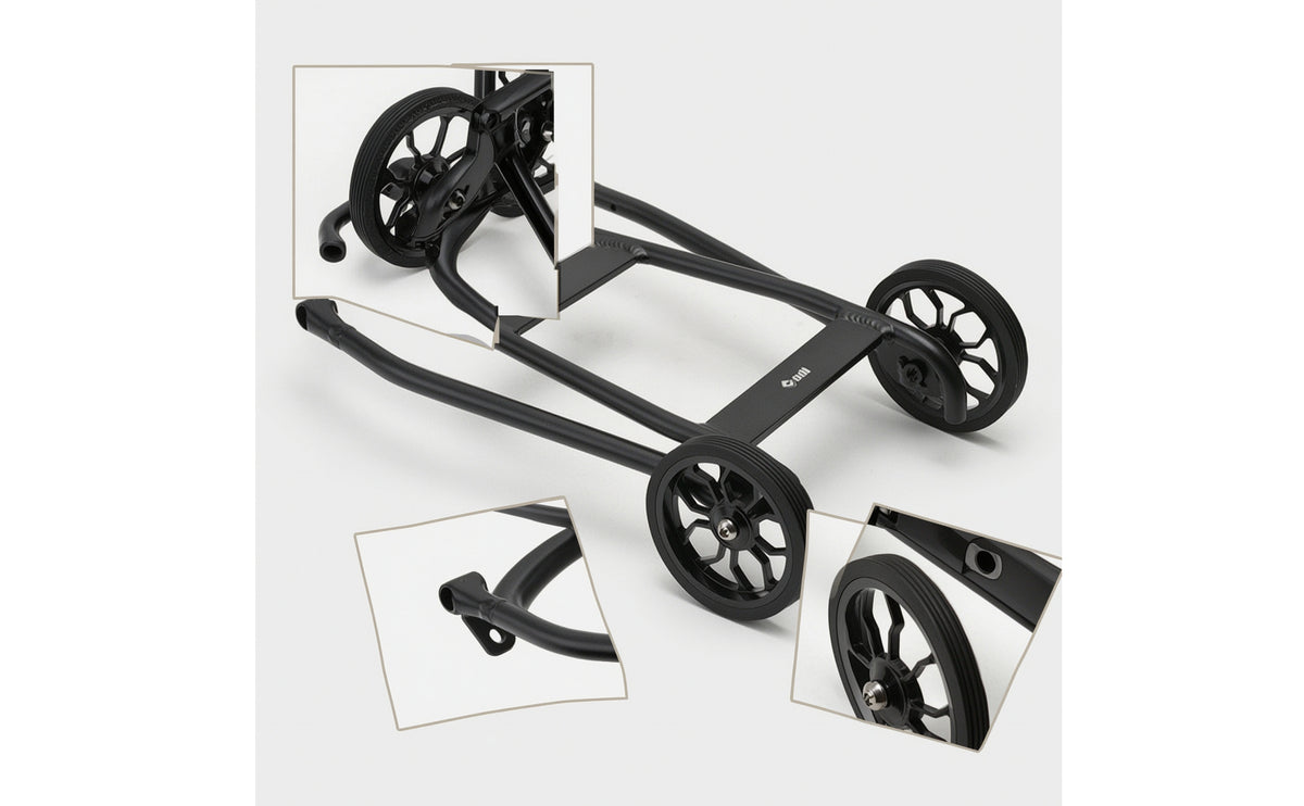 Aluminum Alloy Rear Cargo Rack with Guide Wheels Sturdy Folding Bike Rear Rack High Strength Cylindrical for Commuters, Cyclists, Daily Commuting, Shopping