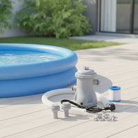 Pool Strainer Pump with Hoses and Adaptors Electric Pool Pump with Strainer Universal Compatibility