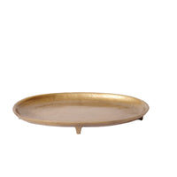 Boat-Shaped Tray Textured Hammered Metal Tray Sculptural Centerpiece Bowl for Home Stylists