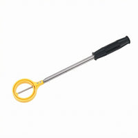 Stainless Steel Shaft Telescopic Golf Ball Retriever Ribbed Grip Spring Prong Golf Ball Retriever Round Head Retrieval Tool Lightweight for Driving Range