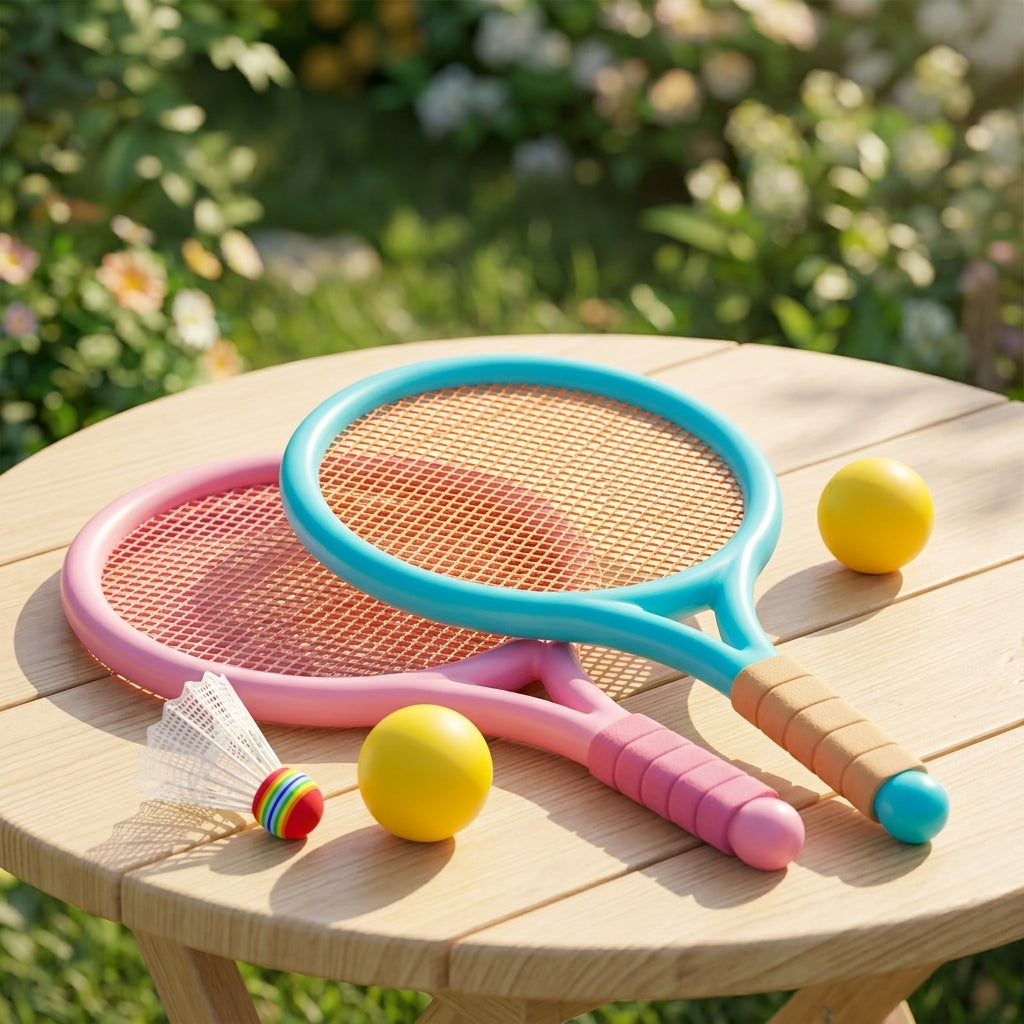 Kids' Racket Set for Outdoor Sports - Badminton and Tennis Rackets for Preschoolers and Kindergarten