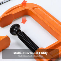 Adjustable G-Clamp Sturdy Woodworking G-Clamp High-Carbon Steel for DIY Enthusiasts, Metalworkers, Workshop, Home Repair, Assembly