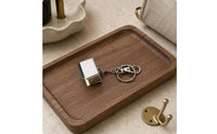 Aluminum Alloy Folded Metal Key Holder Compact Spring-Loaded Clasp Keychain Lightweight Split Key Loop Portable