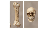 Halloween Wind Chime with Skulls Light-up Electric Wind Chime Creepy Hanging Skull Decoration for Party Hosts, Doorways