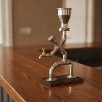 Pipe Decanter Industrial Beverage Decanter Vintage Beverage Dispenser for Collectors, Kitchen Counter