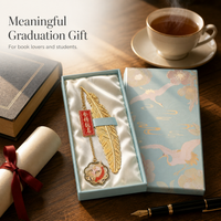 Feather Bookmark with Inspirational Message for Students, Graduation Gift