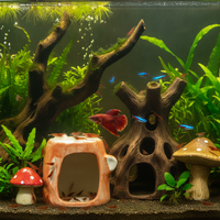 Aquarium Ceramic Hideaway Decor for Fish, Shrimp, and Turtles
