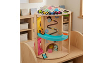 Multiple Activities Rotating Slide Track Toy Interactive Multifunction Wooden Play Set Hand-Eye Coordination Wooden Activity Cube Educational for Toddlers, Preschoolers