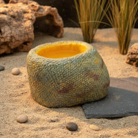 Snake Soaking Tub Naturalistic Design Reptile Water Bowl Resin Rock Water Bowl Easy to Clean Terrarium Accessory for Vivariums