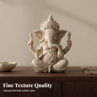 Pooja Item Ganesha Statue Symbol of Wealth and Prosperity Sandstone Finish Ganesha Idol Diwali Decor for Spiritual Seekers, Hindu Devotees