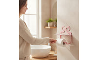 Bathroom Tissue Holder with Phone Shelf Cute Hardware Space-Saving for Bathroom